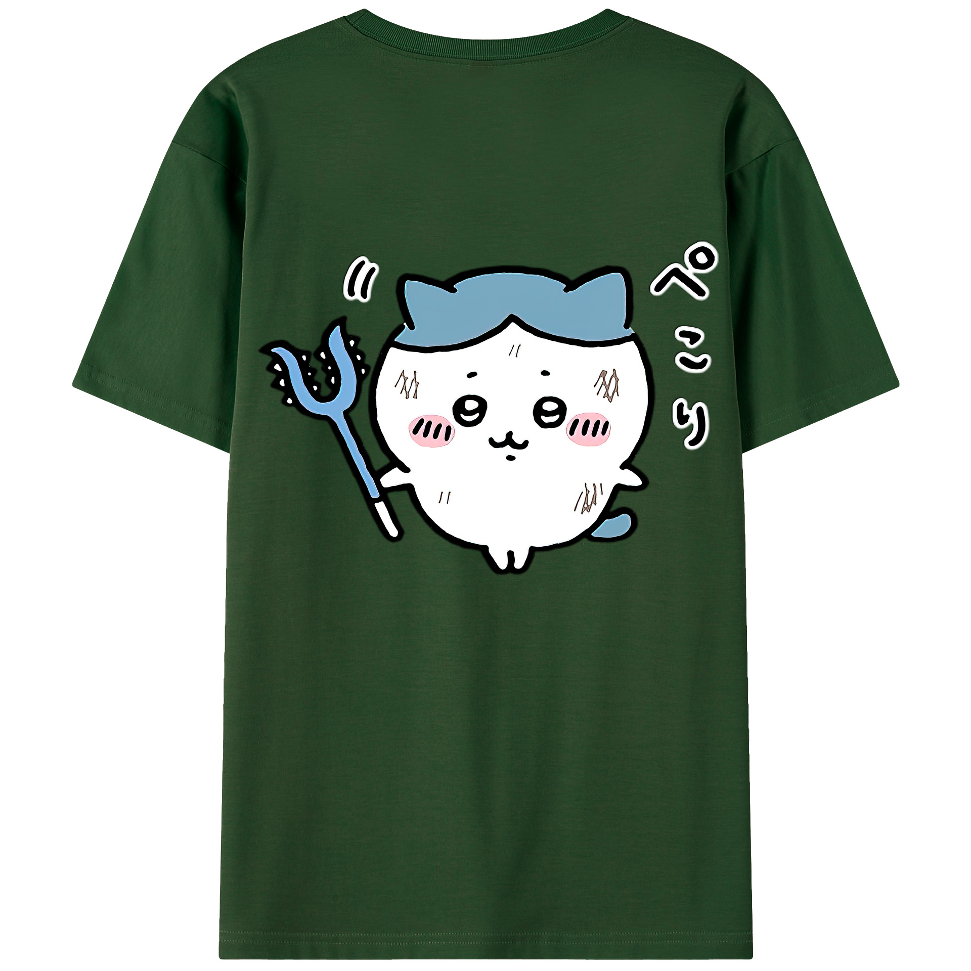 （画像用） ちいかわ ハチワレ Chii-kawa hachiware 綿100％半袖Tシャツ（背面プリント）